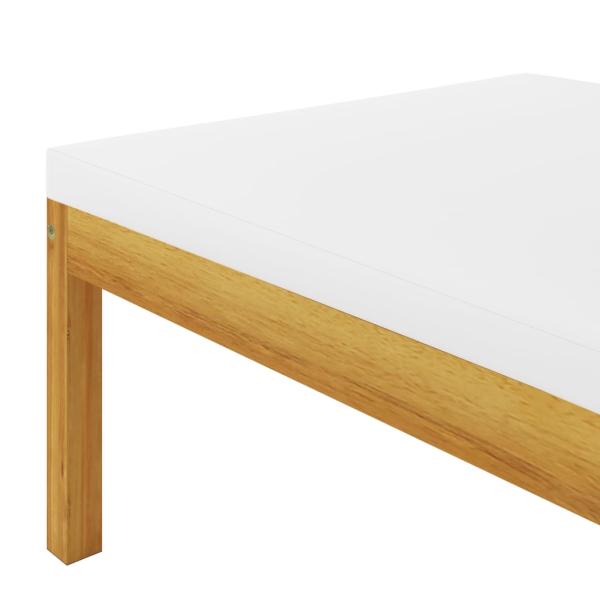 12-tlg. Garten-Lounge-Set mit Kissen Cremefarbenes Holz Akazie & Seil
