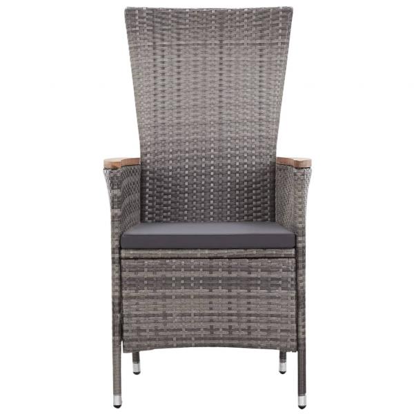 3-tlg. Garten-Lounge-Set mit Kissen Poly Rattan Grau