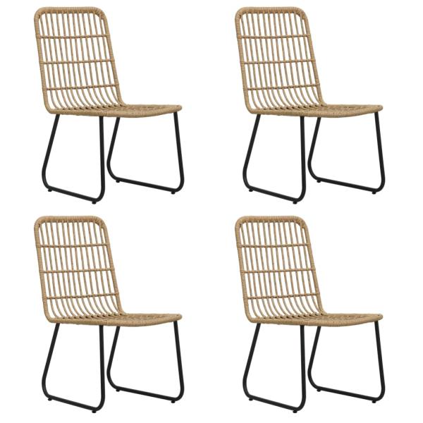 5-tlg. Garten-Essgruppe Poly Rattan und Glas