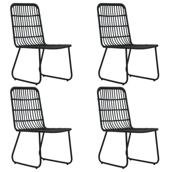 5-tlg. Garten-Essgruppe Poly Rattan und Glas