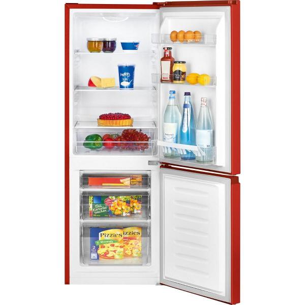 Bomann KG 320.2 Stand Kühl-Gefrierkombination, 50 cm breit, 175 L, LED, Abtauautomatik, rot