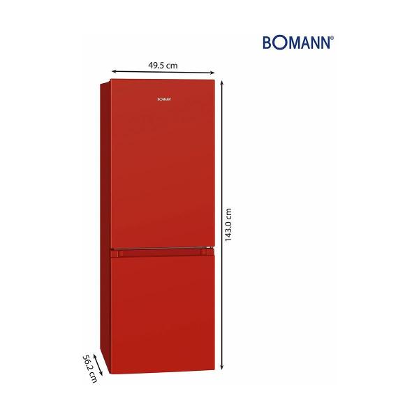 Bomann KG 320.2 Stand Kühl-Gefrierkombination, 50 cm breit, 175 L, LED, Abtauautomatik, rot