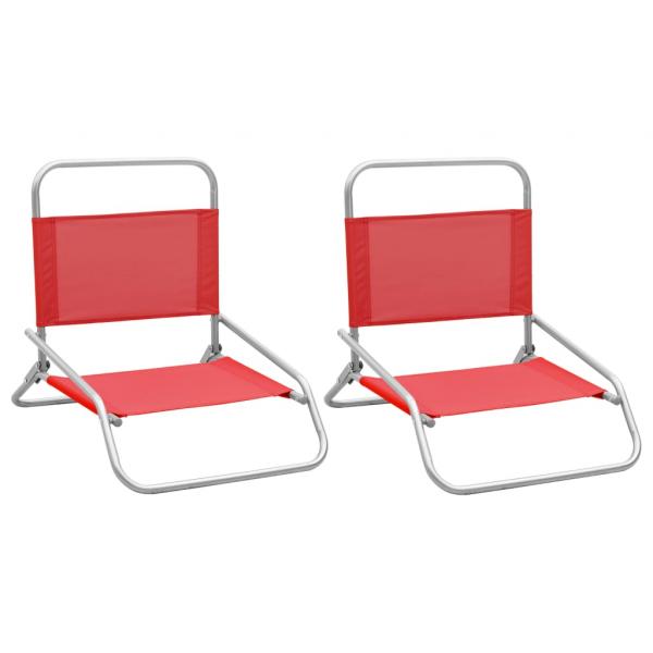 ARDEBO.de - Klappbare Strandstühle 2 Stk. Rot Stoff