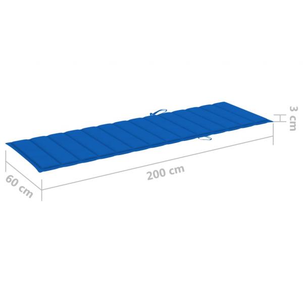 Sonnenliegen-Auflage Königsblau 200x60x3 cm Oxford-Gewebe