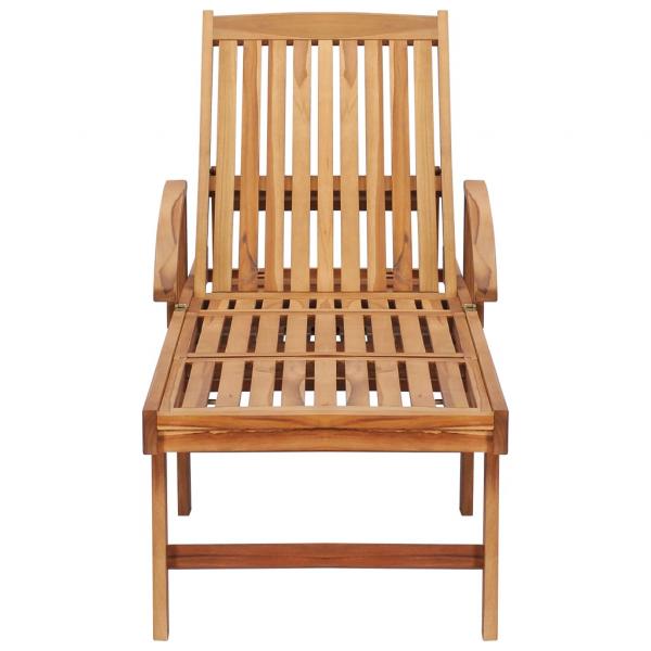 Sonnenliegen 2 Stk. mit Tisch Massivholz Teak
