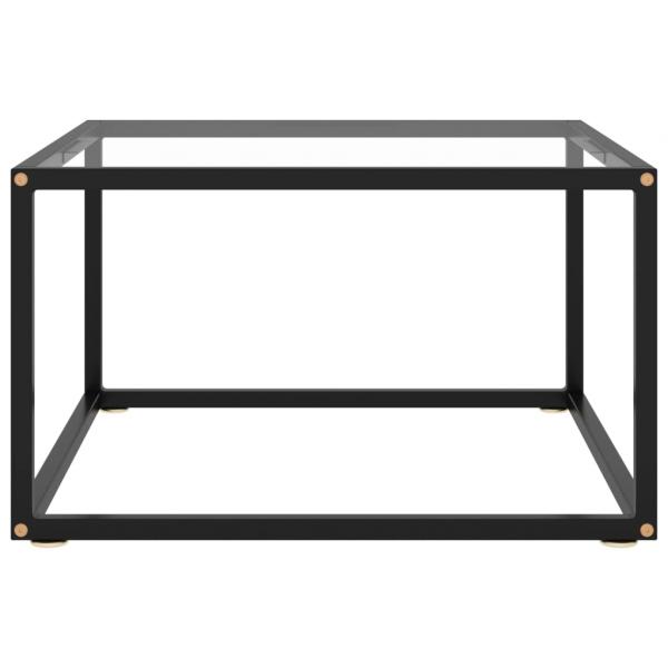 Couchtisch Schwarz mit Hartglas 60x60x35 cm 