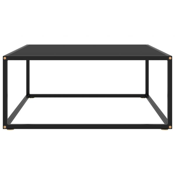 Couchtisch Schwarz mit Schwarzem Glas 80x80x35 cm