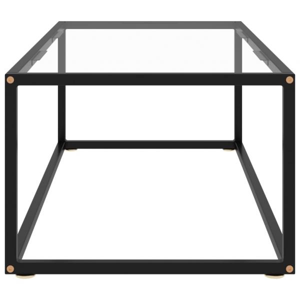 Couchtisch Schwarz mit Hartglas 100x50x35 cm