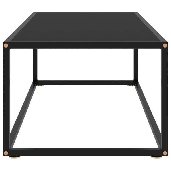 Couchtisch Schwarz mit Schwarzem Glas 100x50x35 cm