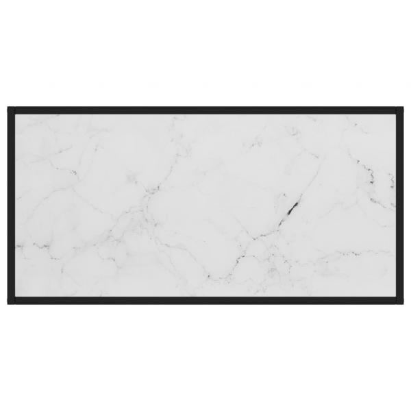 Couchtisch Schwarz mit Weißem Glas in Marmor-Optik 100x50x35 cm