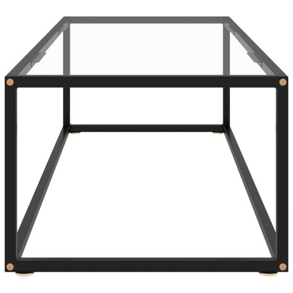 Couchtisch Schwarz mit Hartglas 120x50x35 cm 