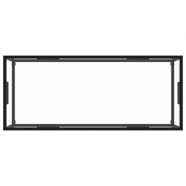 Couchtisch Schwarz mit Hartglas 120x50x35 cm 