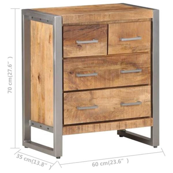 Sideboard 60x35x70 cm Raues Mangoholz