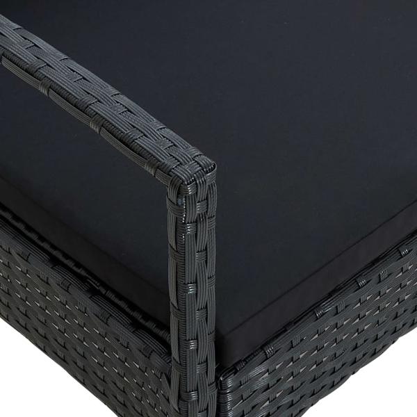 ARDEBO.de - Gartenstuhl mit Kissen Poly Rattan Schwarz