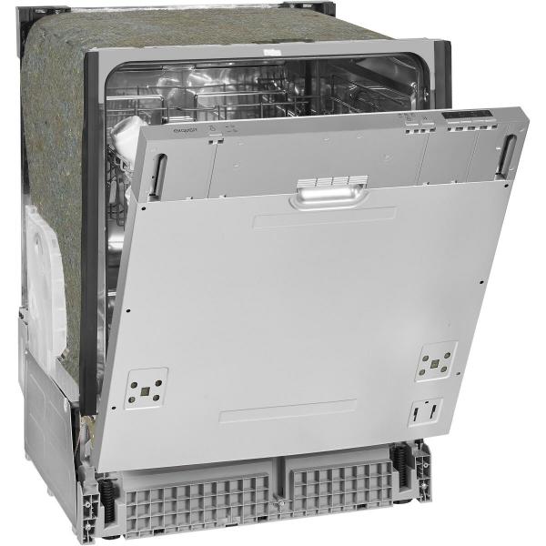 Exquisit EGSP6012-E-030E Vollintegrierter Geschirrspüler, 60 cm breit, 12 Maßgedecke, Glasprogramm, 4 Programme