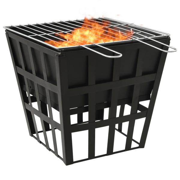 ARDEBO.de - 2-in-1 Feuerstelle und Grill 34x34x48 cm Stahl