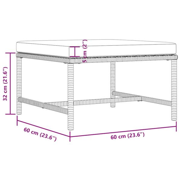 3-tlg. Garten-Sofagarnitur mit Auflagen Schwarz Poly Rattan
