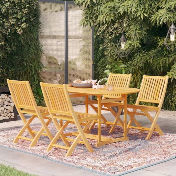 ARDEBO.de - 5-tlg. Garten-Essgruppe Massivholz Teak