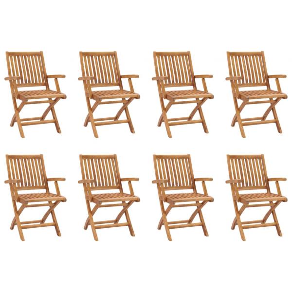 9-tlg. Garten-Essgruppe Massivholz Teak