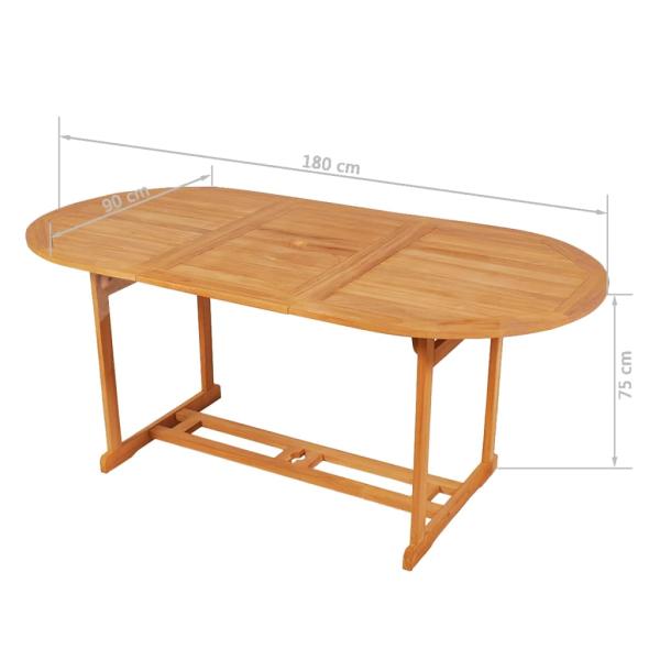 9-tlg. Garten-Essgruppe Massivholz Teak