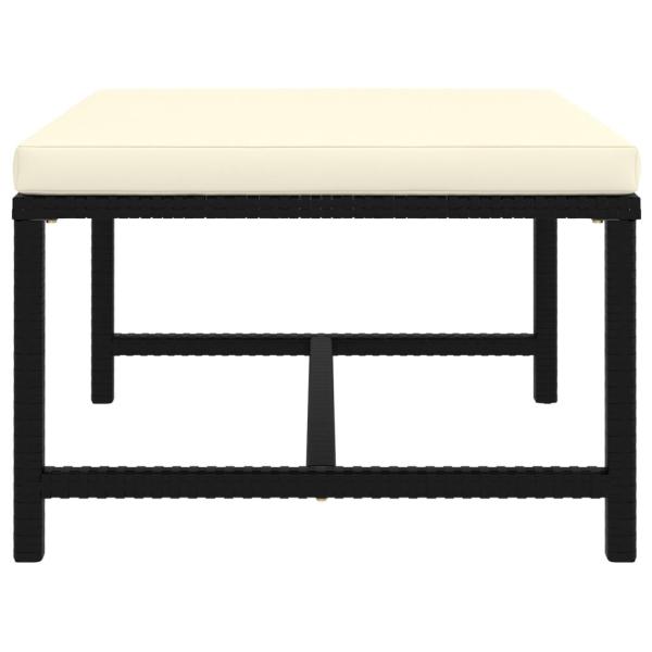 9-tlg. Garten-Lounge-Set mit Kissen Poly Rattan Schwarz