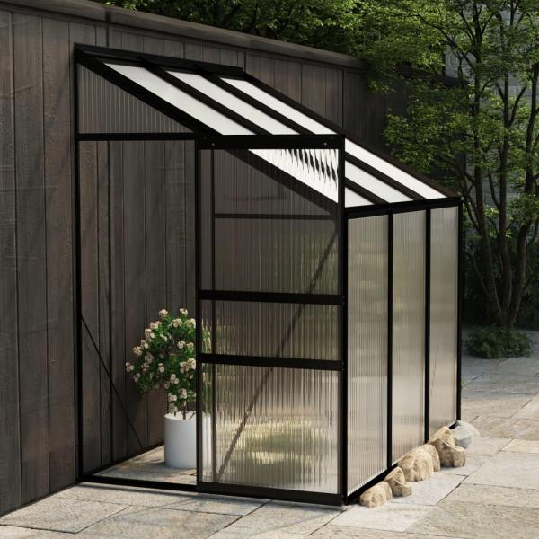 ARDEBO.de - Anlehngewächshaus Anthrazit Aluminium 3,97 m³