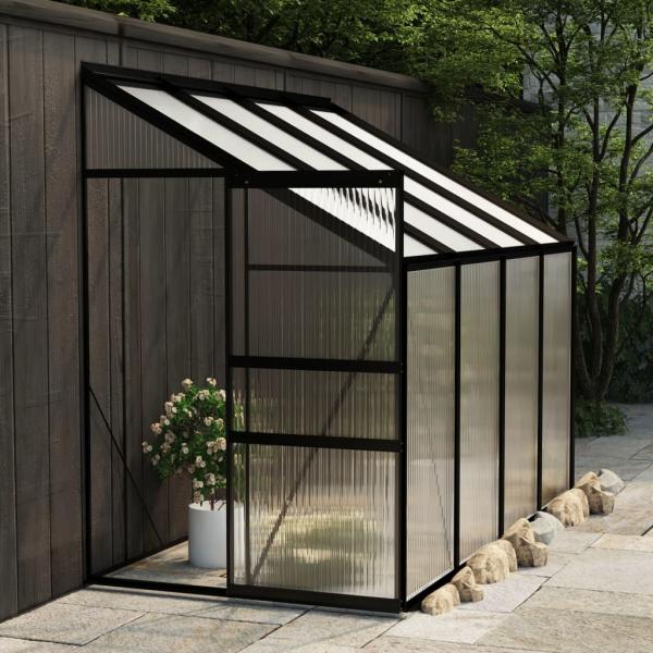 ARDEBO.de - Anlehngewächshaus Anthrazit Aluminium 5,24 m³