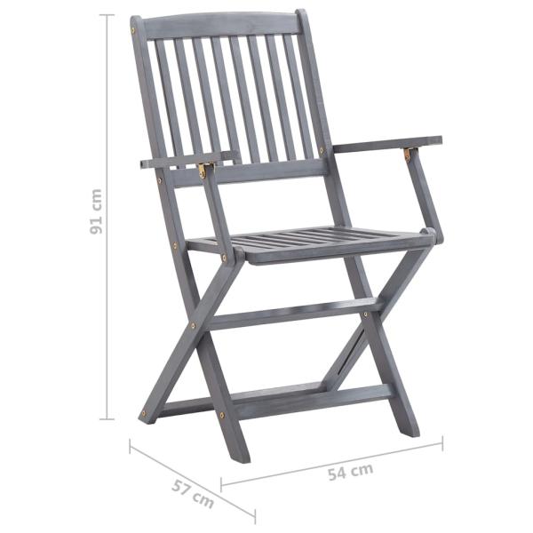 Klappbare Gartenstühle 6 Stk. mit Kissen Massivholz Akazie