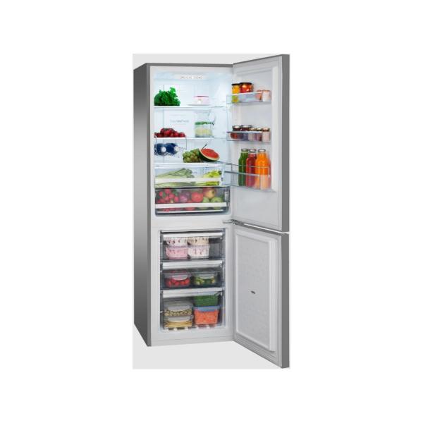Amica KGCN 387 110 E Stand Kühl-Gefrierkombination, 54 cm breit, 170 cm hoch, 231 L, NoFrost, 0°C Freshzone, Air System, Superkühlen, Edelstahloptik