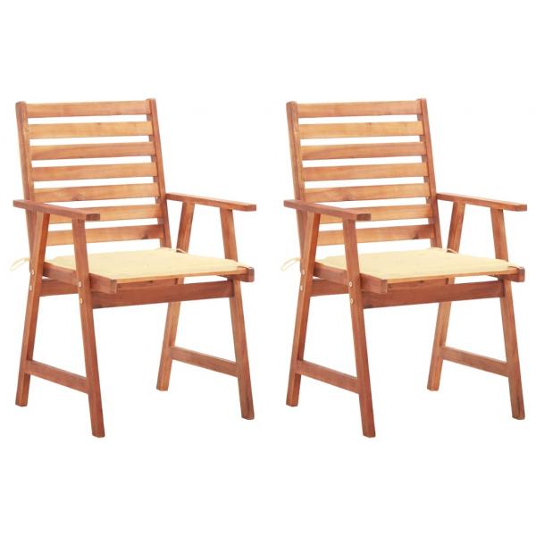 ARDEBO.de - Garten-Essstühle 2 Stk. mit Kissen Massivholz Akazie