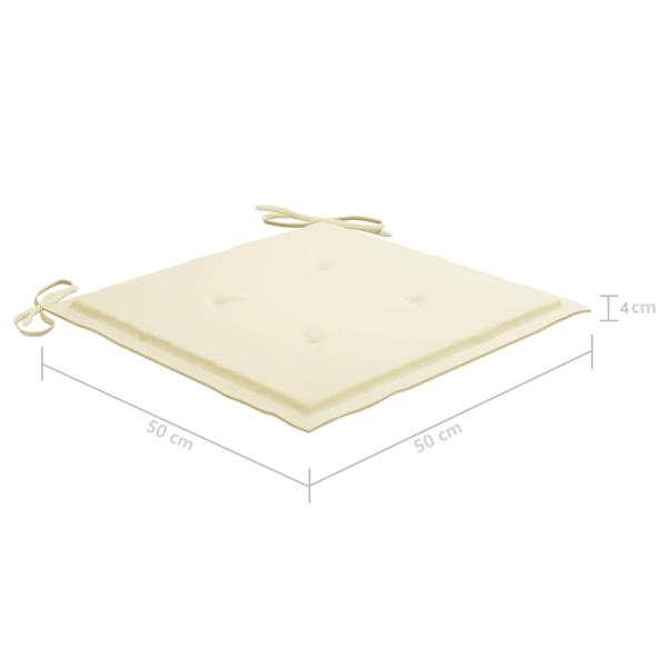 Garten-Essstühle 3 Stk. mit Kissen Massivholz Akazie