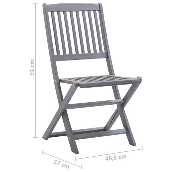 Klappbare Gartenstühle 2 Stk. mit Kissen Massivholz Akazie