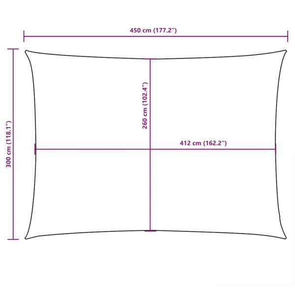 Sonnensegel Oxford-Gewebe Rechteckig 3x4,5 m Weiß