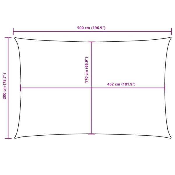 Sonnensegel Oxford-Gewebe Rechteckig 2x5 m Anthrazit