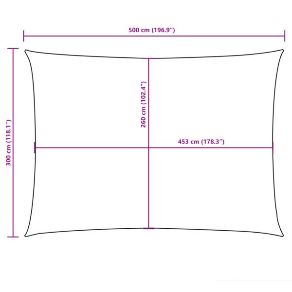 Sonnensegel Oxford-Gewebe Rechteckig 3x5 m Creme