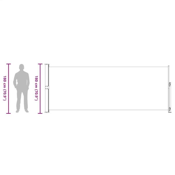 Seitenmarkise Ausziehbar 180x500 cm Grau