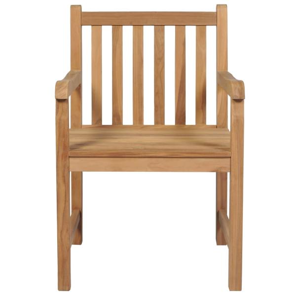 Gartenstühle 2 Stk. mit Cremeweißen Kissen Massivholz Teak