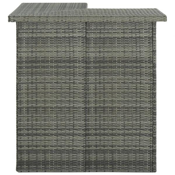 4-tlg. Gartenbar-Set mit Kissen Poly Rattan Grau