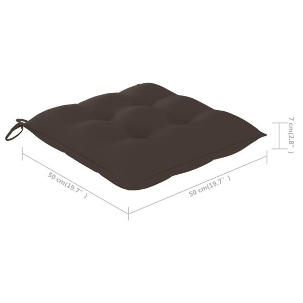Gartenstühle 2 Stk. mit Taupe Kissen Massivholz Teak