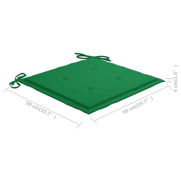 Schaukelstuhl mit Grünem Kissen Massivholz Teak