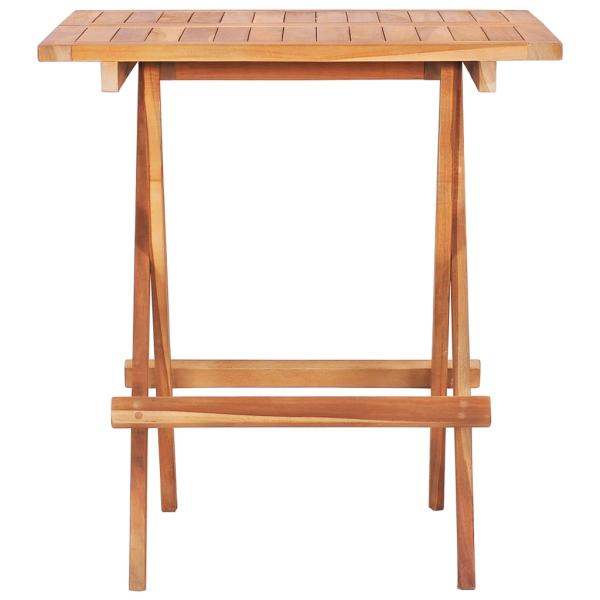 3-tlg. Bistro-Set mit Taupe Kissen Massivholz Teak