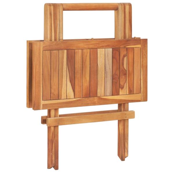 3-tlg. Bistro-Set mit Taupe Kissen Massivholz Teak