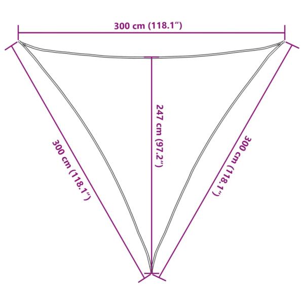 Sonnensegel 160 g/m² Anthrazit 3x3x3 m HDPE  