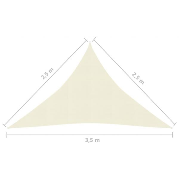 Sonnensegel 160 g/m² Cremeweiß 2,5x2,5x3,5 m HDPE