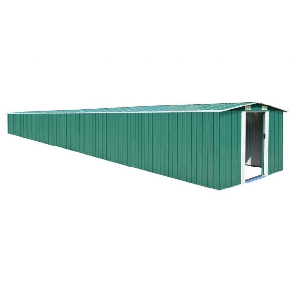 ARDEBO.de - Gerätehaus Grün 257x990x181 cm Verzinkter Stahl