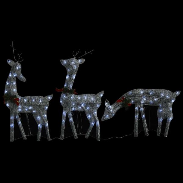 ARDEBO.de - LED-Rentiere Weihnachtsdeko 270x7x90 cm Silbern Kaltweiß