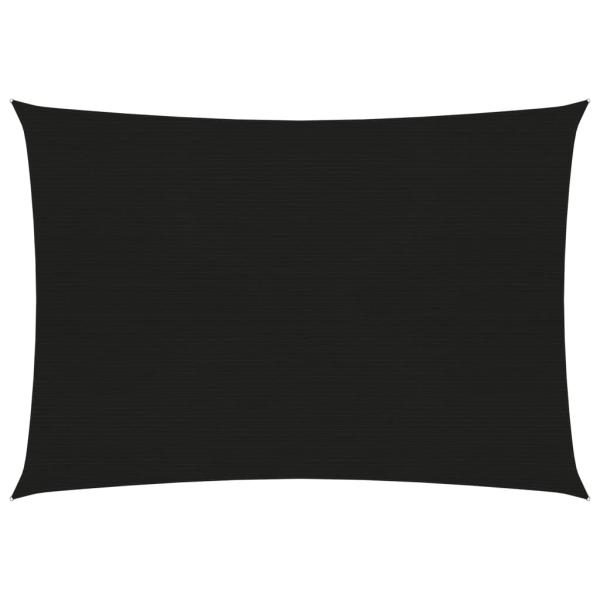 Sonnensegel 160 g/m² Schwarz 2,5x4 m HDPE