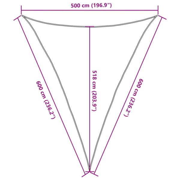 Sonnensegel 160 g/m² Schwarz 5x6x6 m HDPE