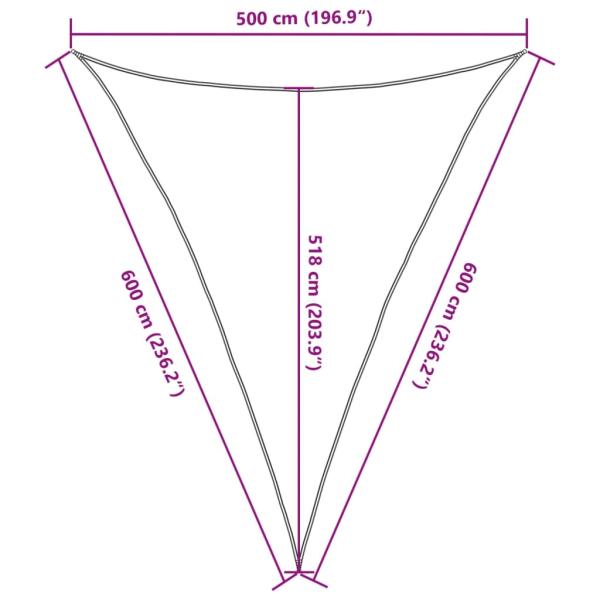Sonnensegel 160 g/m² Braun 5x6x6 m HDPE