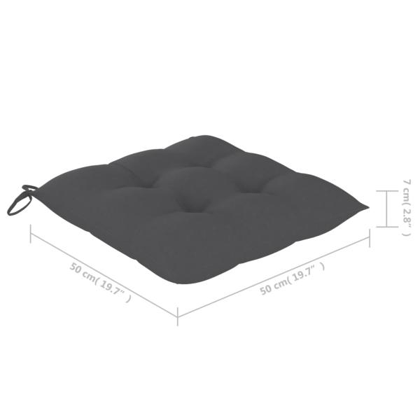 Gartenstühle 2 Stk. mit Anthrazit Kissen Massivholz Teak